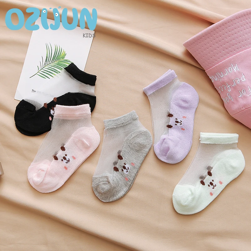 Ультратонкие прозрачные носки для маленьких девочек 5 пар в партии летние тонкие