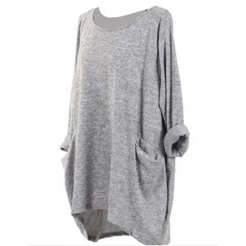 Новые осенние Для женщин Повседневное глухие блузки с рукавами летучая мышь