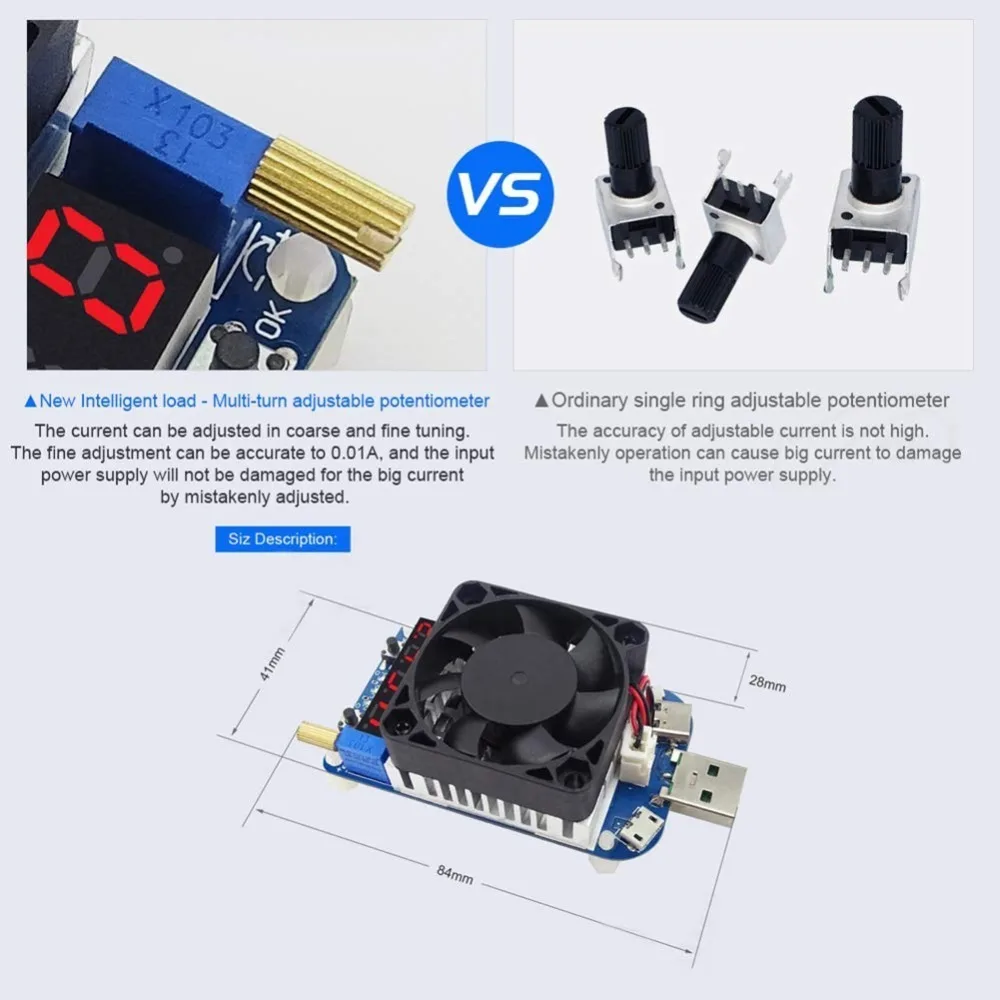 Aokin Hd25 Hd35 Trigger Qc2.0 Qc3.0 Electronic Usb Load Resistor Discharge Battery Test Adjustable Current Voltage 25w 35w | Инструменты
