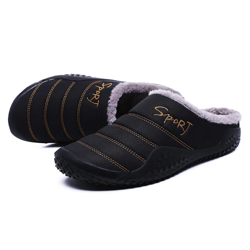 Winter Men Slippers 2018 Plush Keep Warm New Fashion Light Home Furnishing Cotton Slipper Large size | Обувь
