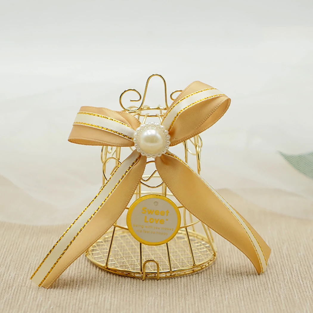 

10 шт., коробка для конфет в форме птичьей клетки