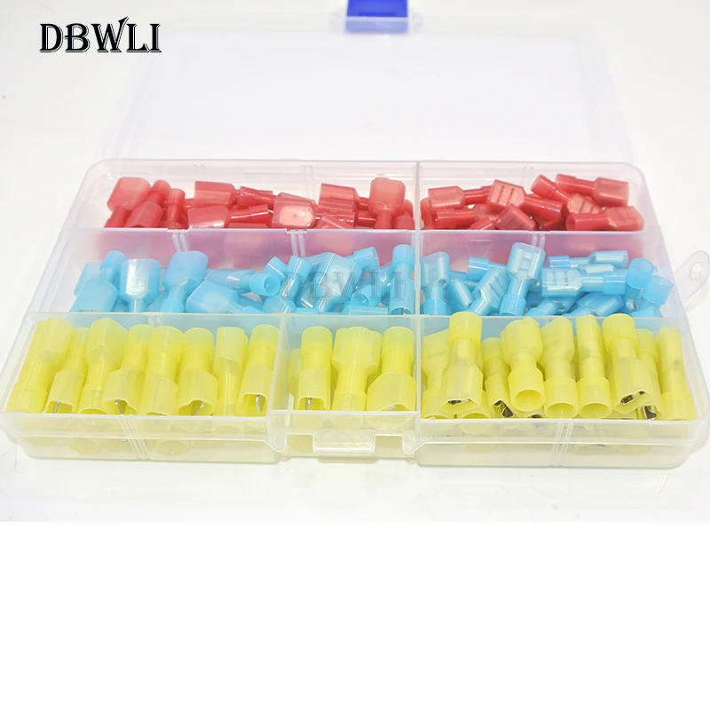 120p 22-16 16-14 12-10 AWG нейлон полностью изолированный мужской/Женский Лопата быстрого соединения провода обжимные клеммы Разъемы набор