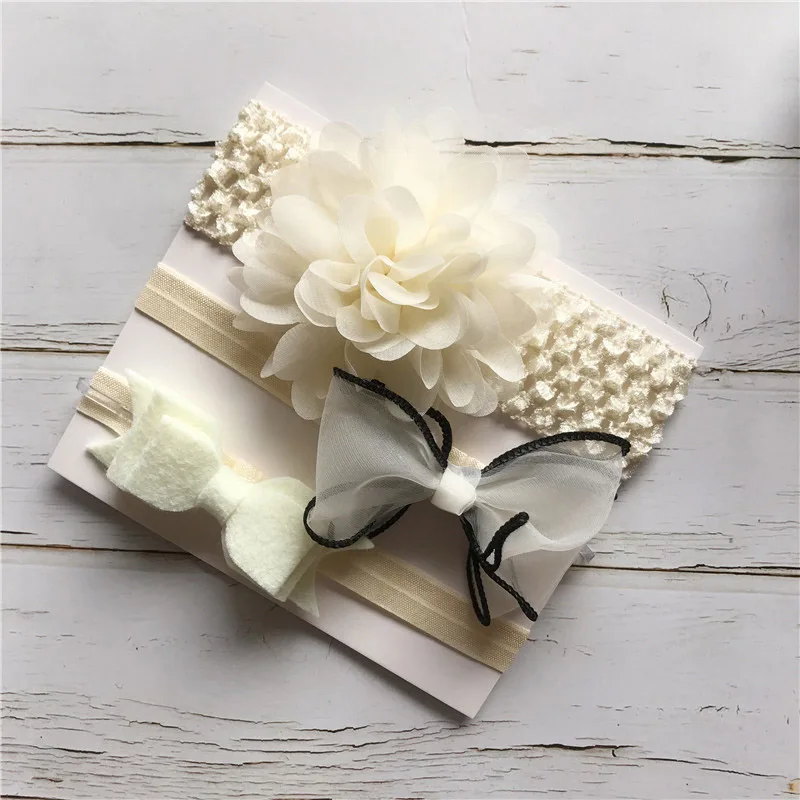

Sale 1Set Children Sweet Hair Accessory Girls Headband Set Bowknot Girls Hairwear Elastic Flower Infant Kids Hair band