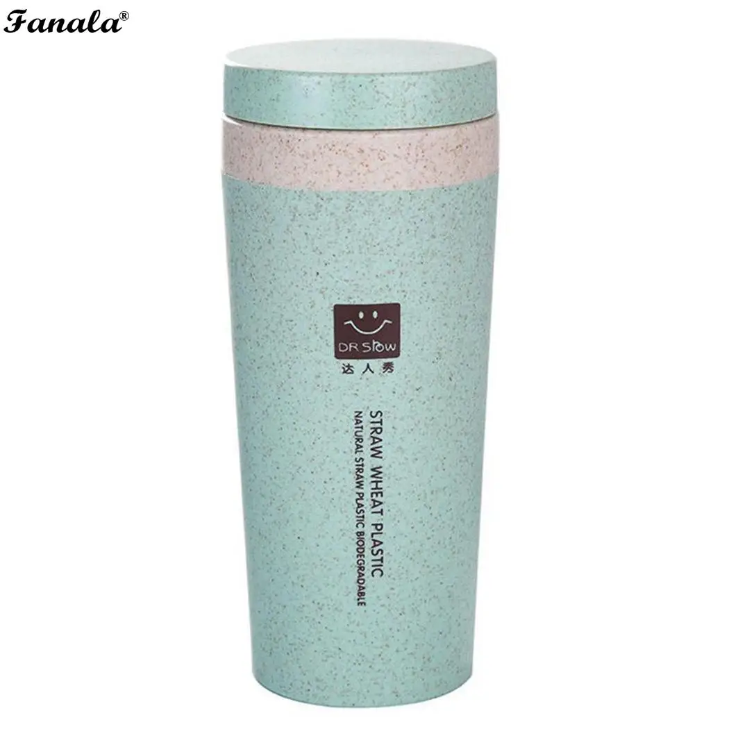 300mL Solid Wheat Straw Thermos Cup Water Bottle With 0-6 Hours School Office Travel Outdoor etc Rope | Дом и сад