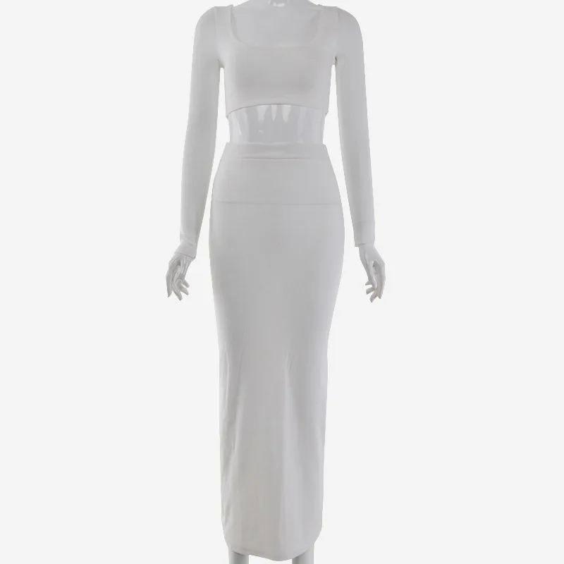 MUXU белый комплект из двух предметов платье vestidos bodycon kleider модная одежда sukienka