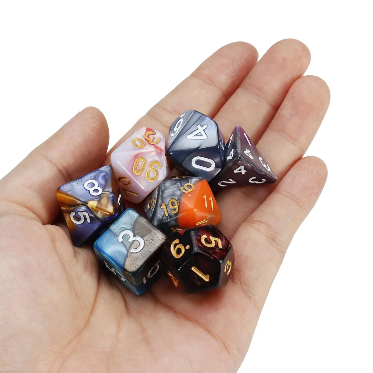 7 шт. пластиковые кости для настольных игр D4 D6 D8 D10 D12 D20|Кубики| |