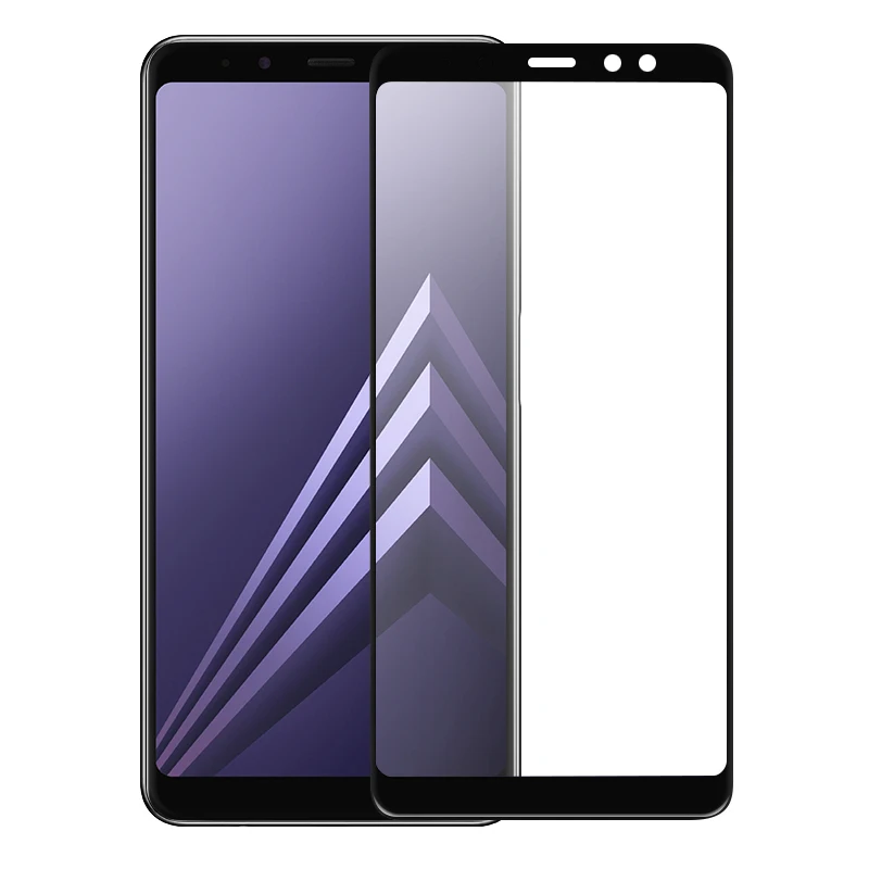Закаленное Стекло пленка для samsung Galaxy A8 2018 A7 A6 Защита Полный закругленный