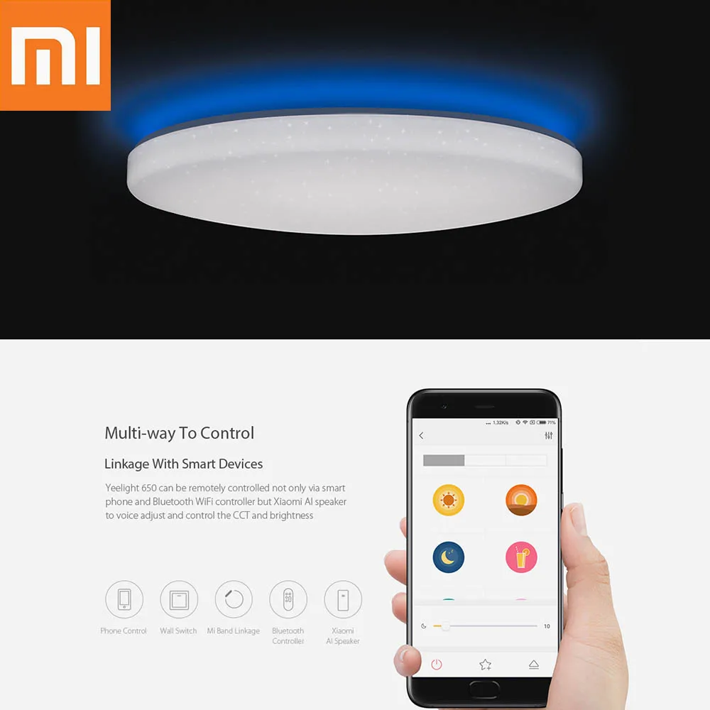 Xiaomi Yeelight JIAOYUE светодиодный потолочный светильник WiFi Bluetooth приложение контроль