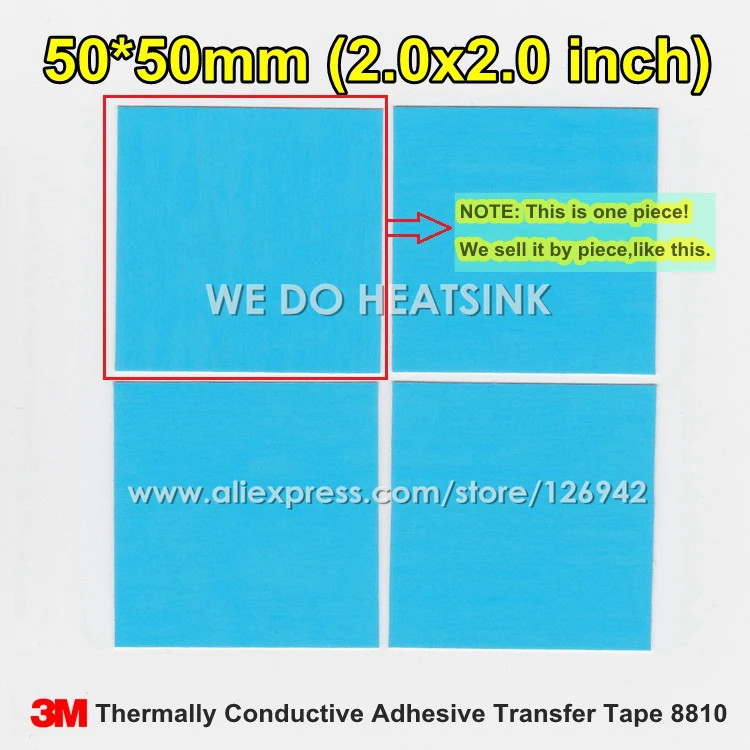 10 шт. термопроводящие двусторонние клейкие ленты 3M 8810 50x50 мм|thermal conductive|thermally conductive