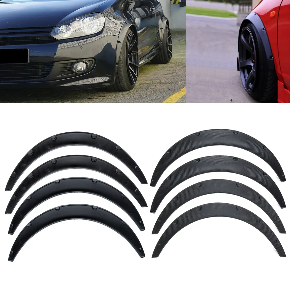 

4Pcs 88cm & 81.5cm Car Body for fender Flares Extension Wide Wheel Arches Universal Flexible Auto Mudguard Mud Guard