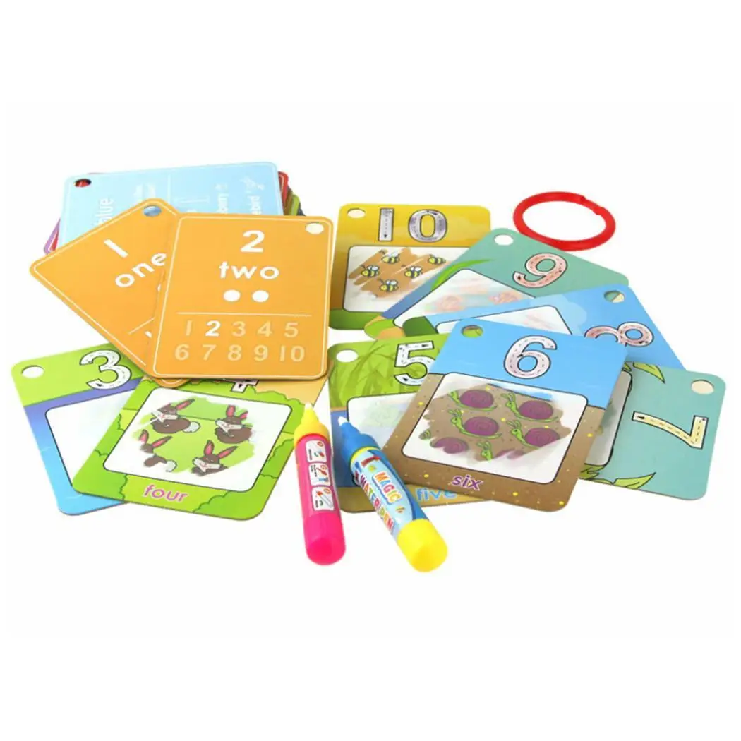 26 шт. младенческой алфавитов цифры Живопись Доска ручка карточка для рисования&gt