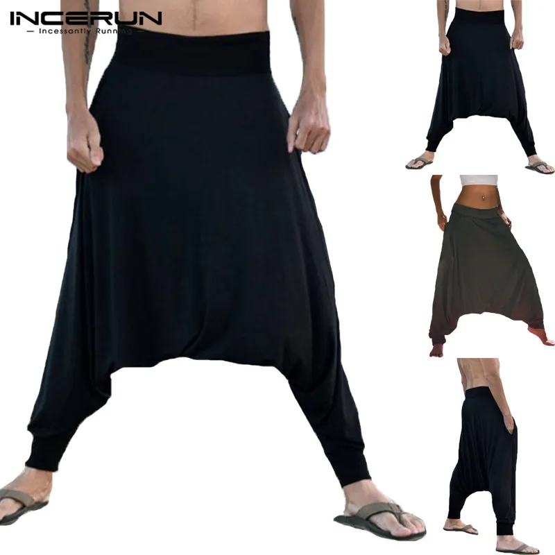 

Sporting Mens Harem Pants Hiphop Baggy Ninja Drop Crotch Cross-Pants Sweatpant Trousers Wide Legs Joggers Men Clothing Pantalon