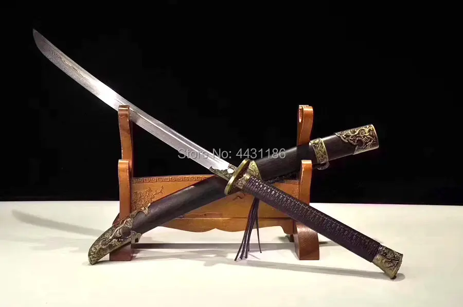 Handmade Chinese KungFu Broadsword Qing Dynasty King Bodyguard Dao Sword Sabre Damascus Folded Steel Sharp Asian Fighting Knife | Дом и сад