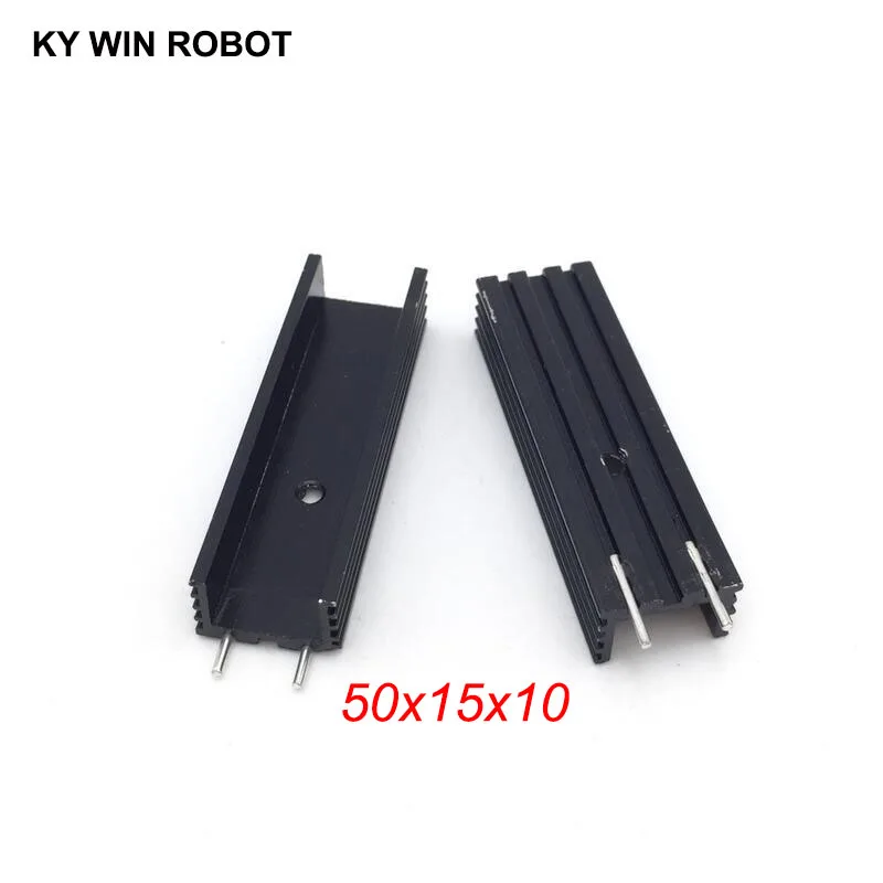 10pcs Free Shipping Aluminium TO-220 Heatsink TO 220 Heat Sink Transistor Radiator TO220 Cooler Cooling 15*10*50MM With 2Pin | Электронные