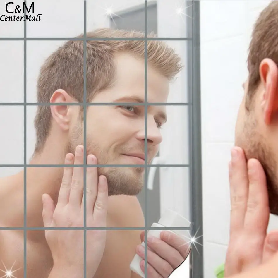 9 шт. Self клейкие плитки стикеры сделай сам мозаика Наклейка на стену зеркальное