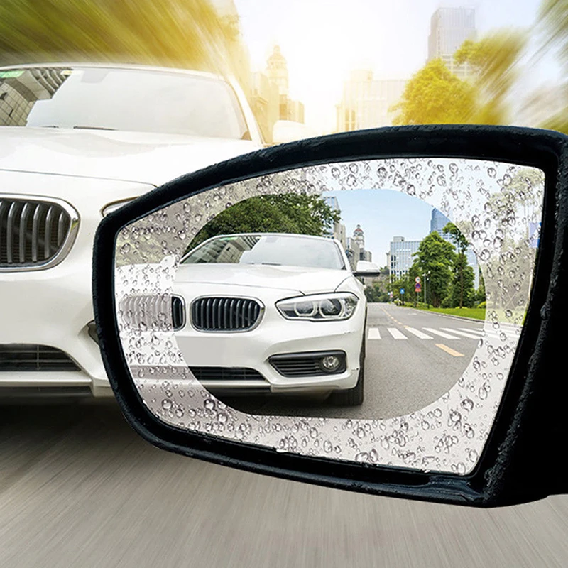 2 pcs Car Anti Water Mist Anti-fog Rainproof protect High strength transmittance Oval Rearview Mirror Protective Films 10*14.5cm |