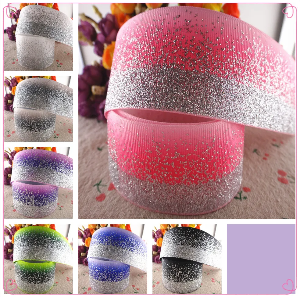 1 мм 1/2 &quot38 10 ярдов блестящие серебряные печатные корсажные ленты DIY hairbows ручной