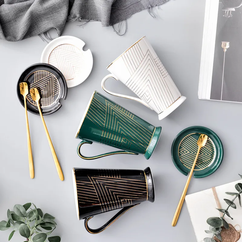 Керамические кружки ручная чашка с соломенной крышкой рукавом для чая молочные