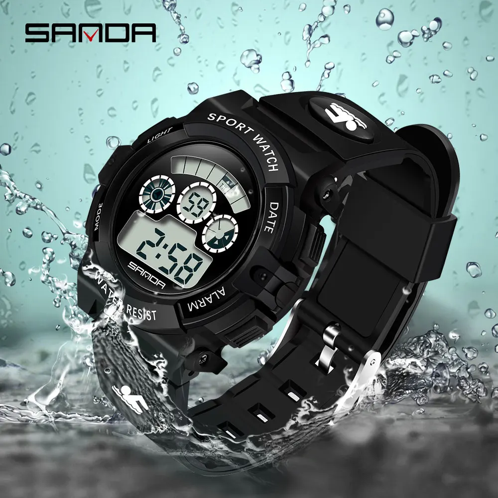 SANDA Waterproof Luminescence Digital Watch S-Shock Fashion Watches Men Sport Outdoor Military Men'S | Наручные часы