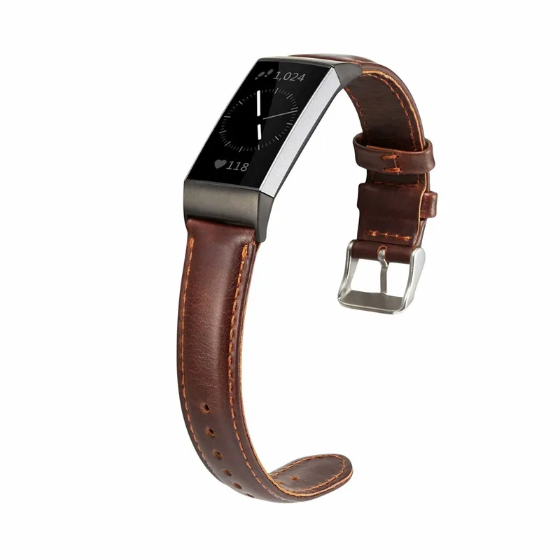 For Fitbit Charge 3 Genuine Leather Band Vintage Strap Men Wonwen Wristband 2 /Charge SE Smart Bracelet | Наручные часы