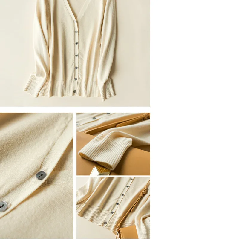 

Women 2020 Cardigan Autumn Winter Solid Color With Button Knitted Cotton Tops Cardigans Ladies Sweater Soft Outwear