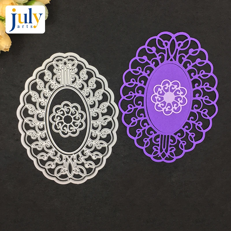 Julyarts овальные металлические Вырубные штампы для скрапбукинга серебряные