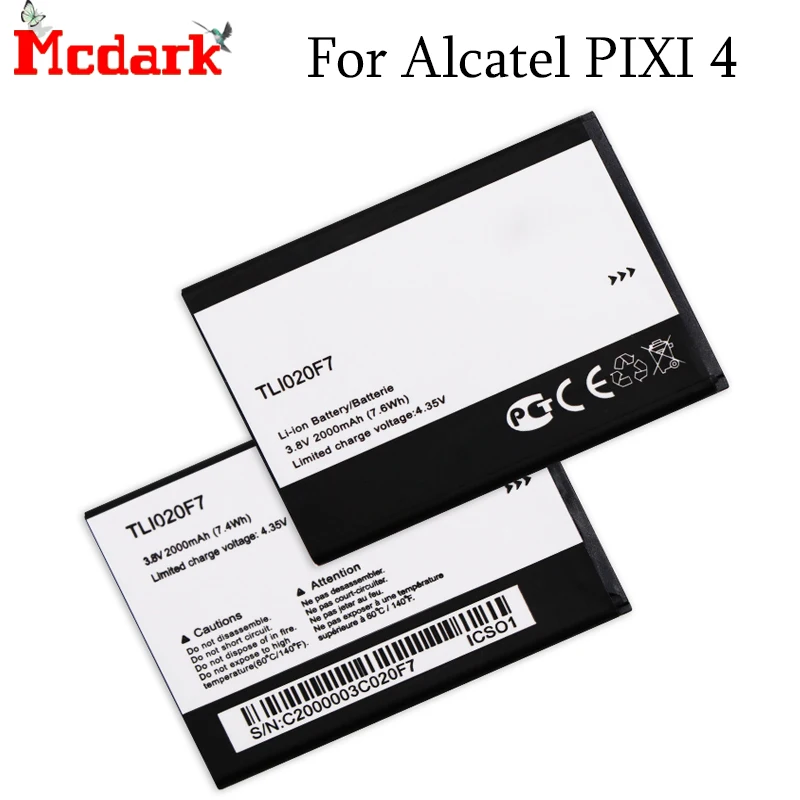 Аккумулятор TLI020F7 для Alcatel PIXI 4 5045D Pop 2 5042D C7 7040 7040D 7041 7041D J720 J720T J726T so2|Аккумуляторы