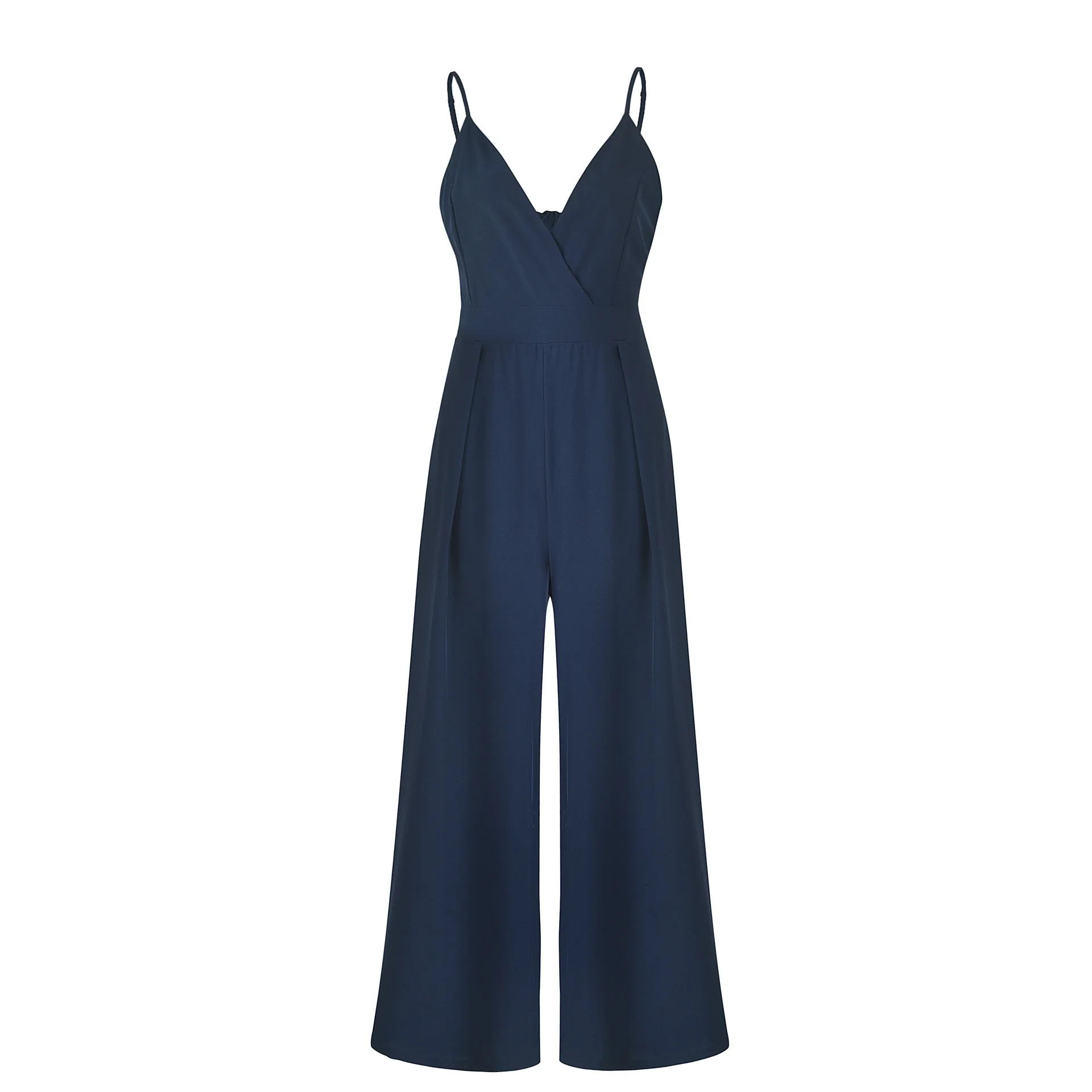 2019 Summer Women Strap Backless Long Jumpsuits New Fashion Back Bow Flare Leg Playsuit | Женская одежда