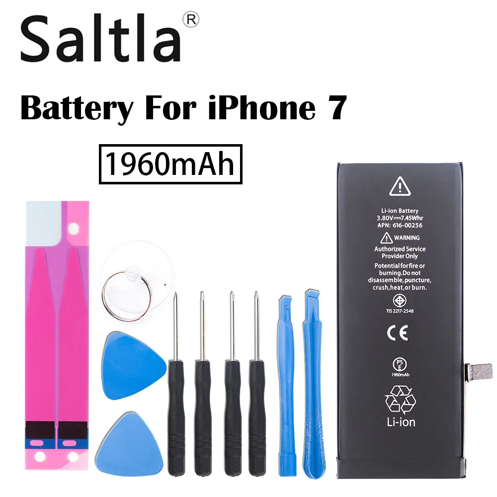 100% Оригинальный аккумулятор Saltla для iPhone 7 реальная емкость 1960 мАч Новая 7G