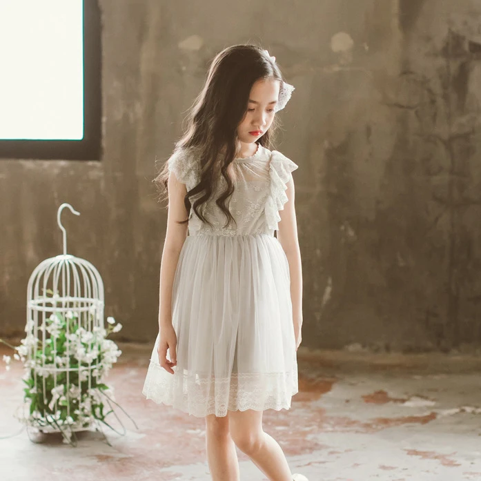 

Детское платье, летнее кружевное розовое/серое платье принцессы, летнее платье для девочки, новинка 2019, танцевальное детское платье-пачка