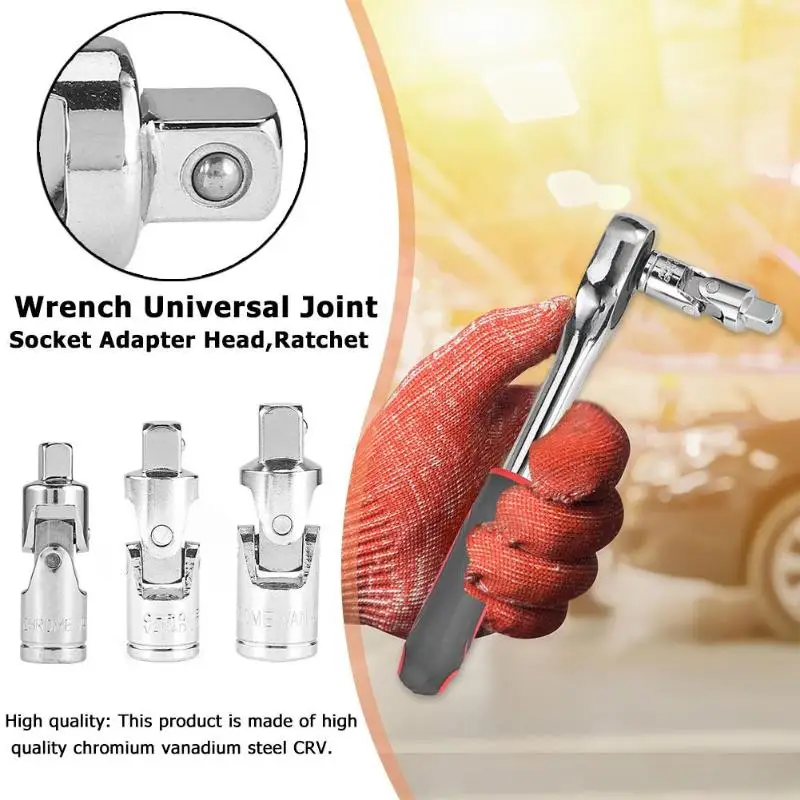 CRV Steel Socket Adapter Head Sleeve Ratchet Wrench Drive Universal Joint Extension Bar 1/2 1/4 3/8 inch | Инструменты