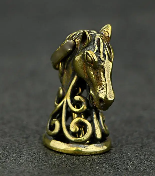 Коллекция китайской латуни резные животные Зодиак лошадь изысканные маленькие
