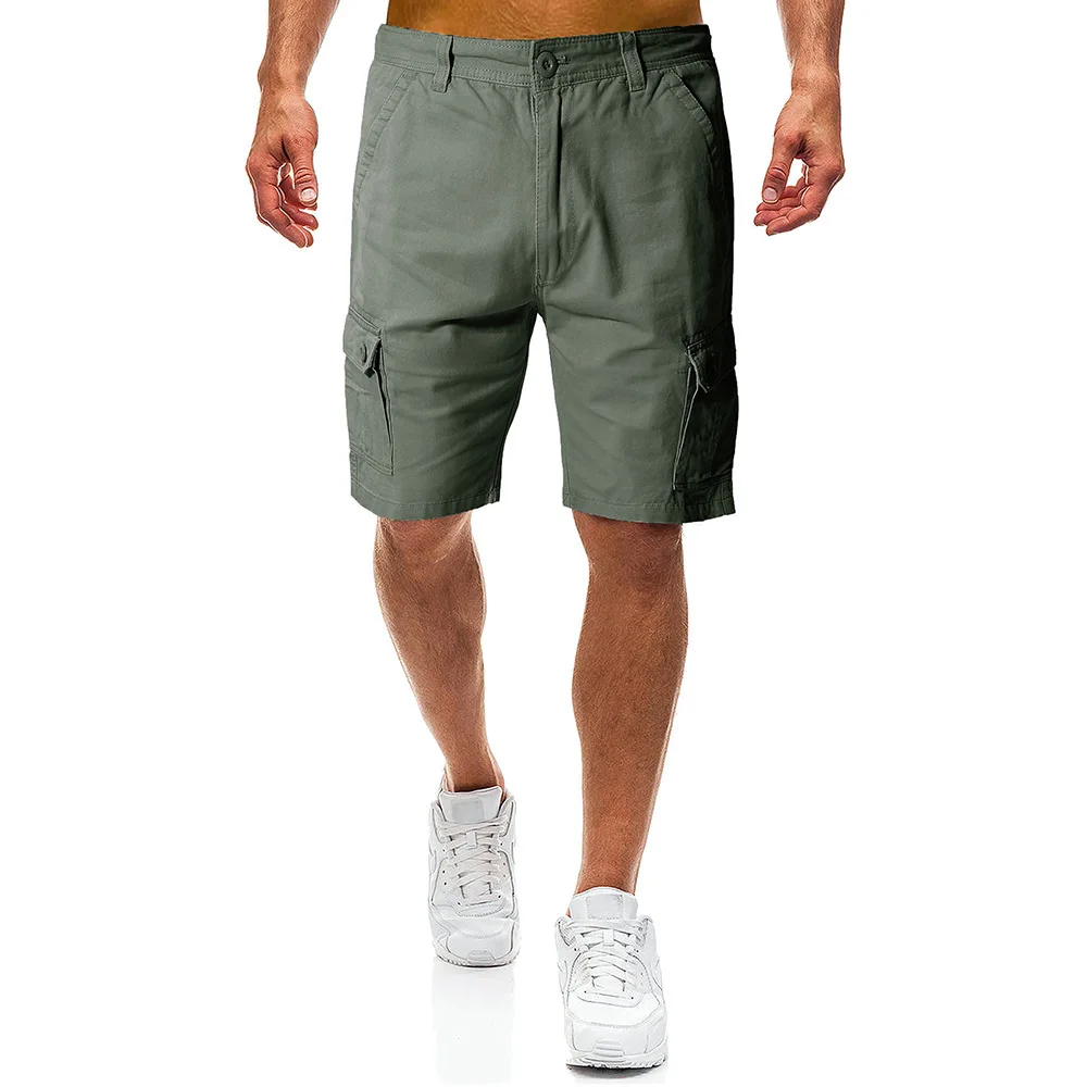 Мужские рабочие шорты стиль сафари Молния Fly свободные по колено карманы мужские
