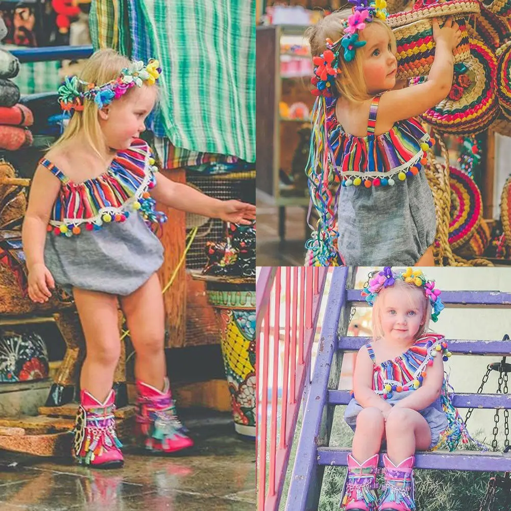 Pudcoco Girl Jumpsuits 0-24M Newborn Infant Baby Off Shoulder One-Pieces Romper Jumpsuit Outfit | Детская одежда и обувь