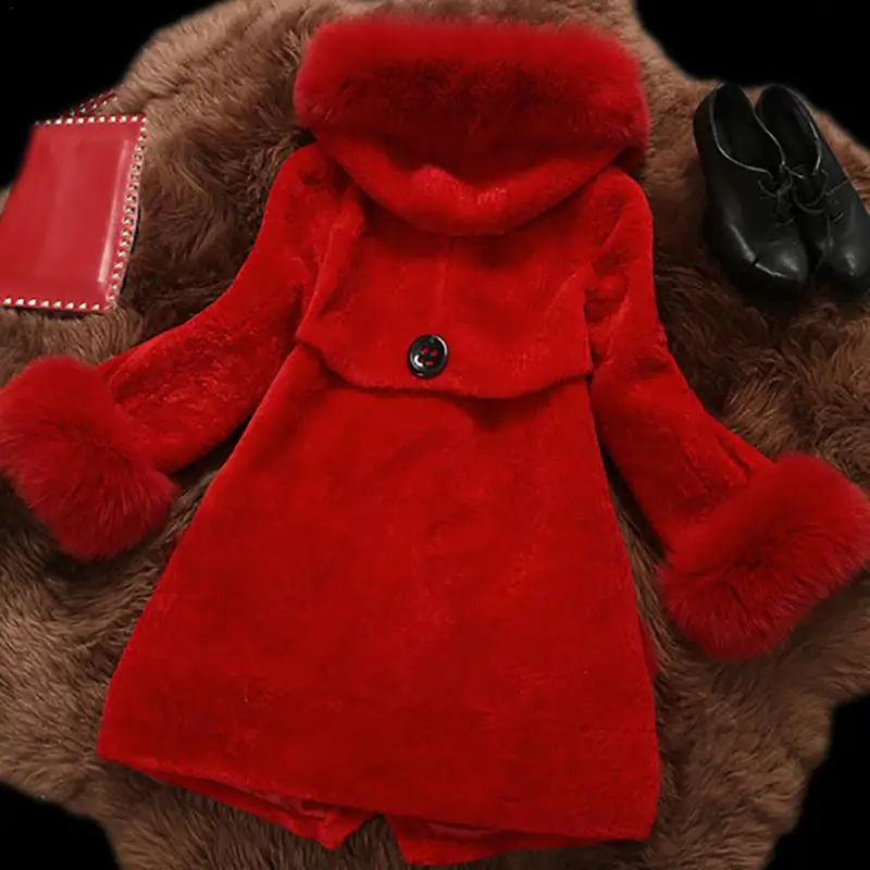 2018 Autumn Winter New popular Solid long faux fur coat Big collar Packet fashion Elegant Outwear Jacket | Женская одежда