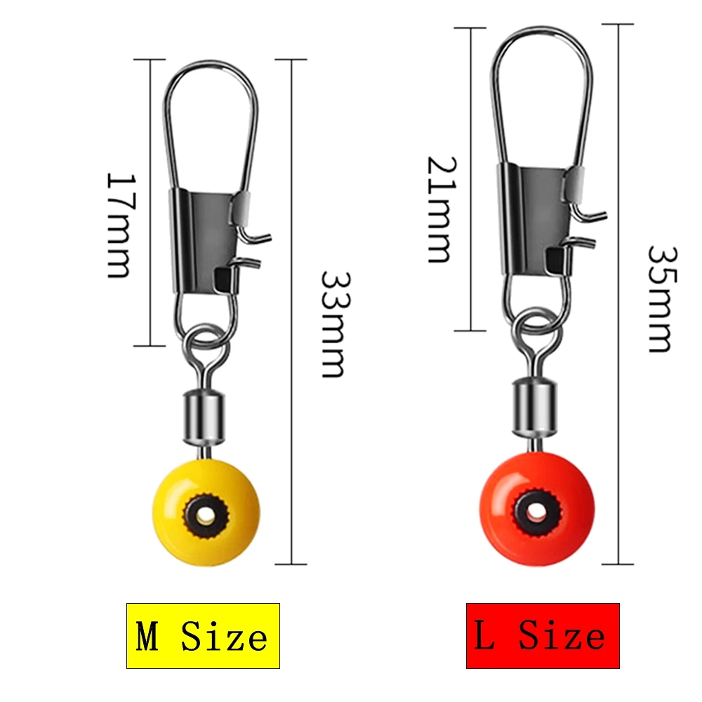 50PCS Space Beans Fishing Connector Float Rolling Swivel Supplies with Box Carry Tackle tool | Спорт и развлечения