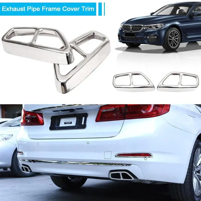 1 пара из нержавеющей стали Exhuast глушитель выхлопной трубы Накладка для BMW 5 серии |