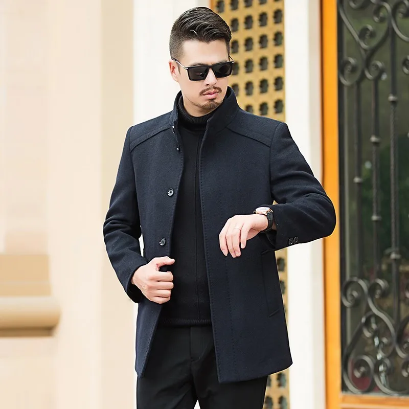 winter 2018 Spring Casual Sleeve Woolen mens for men overcoat wool trench Coat Men's Color Long plus size 8XL 6XL 5XL 4XL male | Мужская