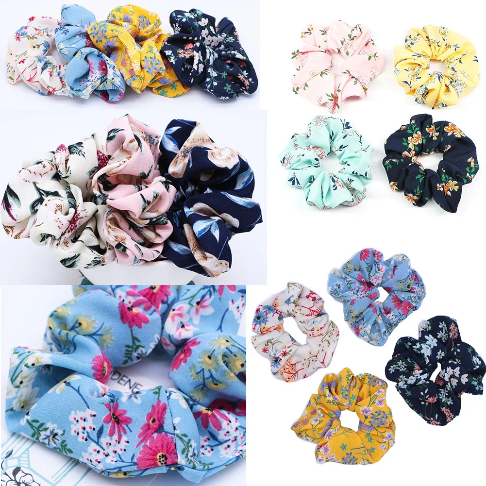 Женская резинка для волос с цветочным узором мягкая эластичная весна 2019| |