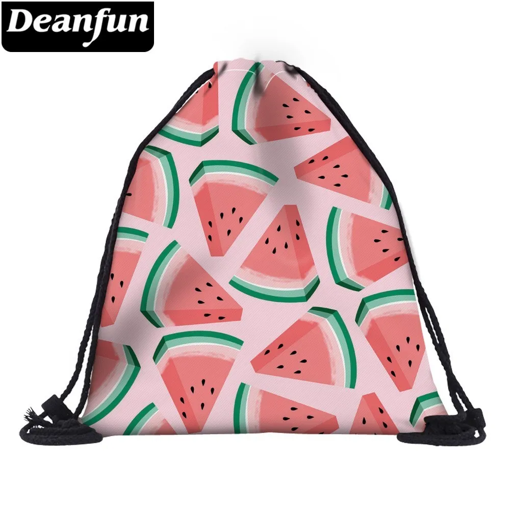 Рюкзак Deanfun Женский модный с принтом арбуза на шнурке логотипом заказ для