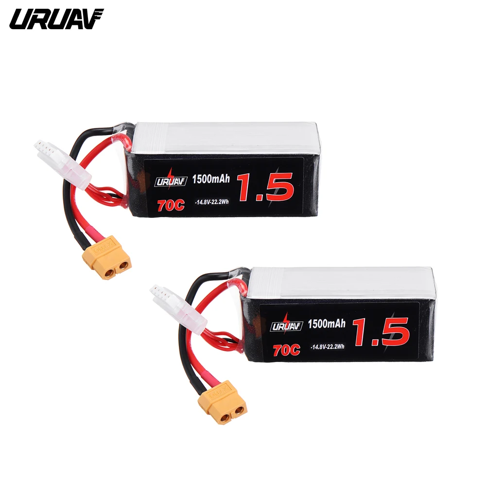 Новейший 1 шт./2 шт. URUAV 14 8 в 1500 мАч 70C 4S Lipo батарея XT60 разъем для Eachine Tyro99 FPV Racer RC Дрон