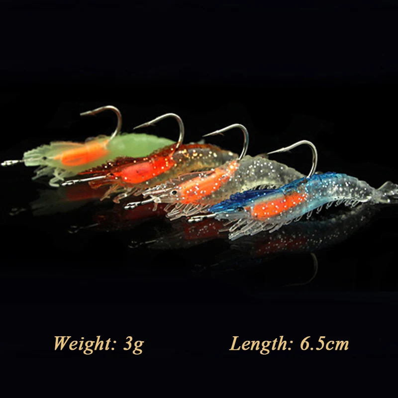 1 шт. 6 5 см Креветки рыболовная приманка с крючком свинцово-Упакованные