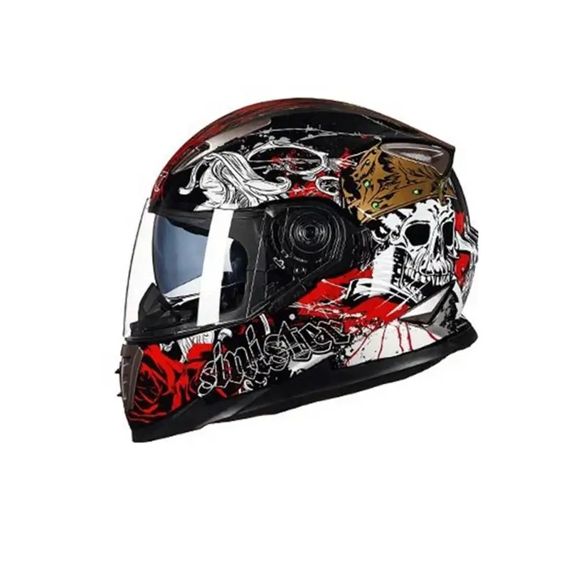 

GXT Full-Face Motorcycle Helmet UV Protection Universal Electric Vehicles Helmet with Double Lens