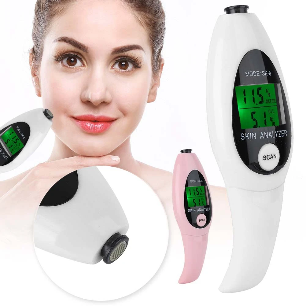 2 вида цветов цифровой ЖК Дисплей Точный Датчик кожи тестер увлажнение лица вода масло анализатор уход за