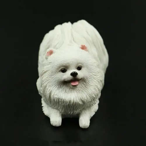 

Resin lovely MINI Pomeranian dog Hand Painted simulation model Statue BROWN