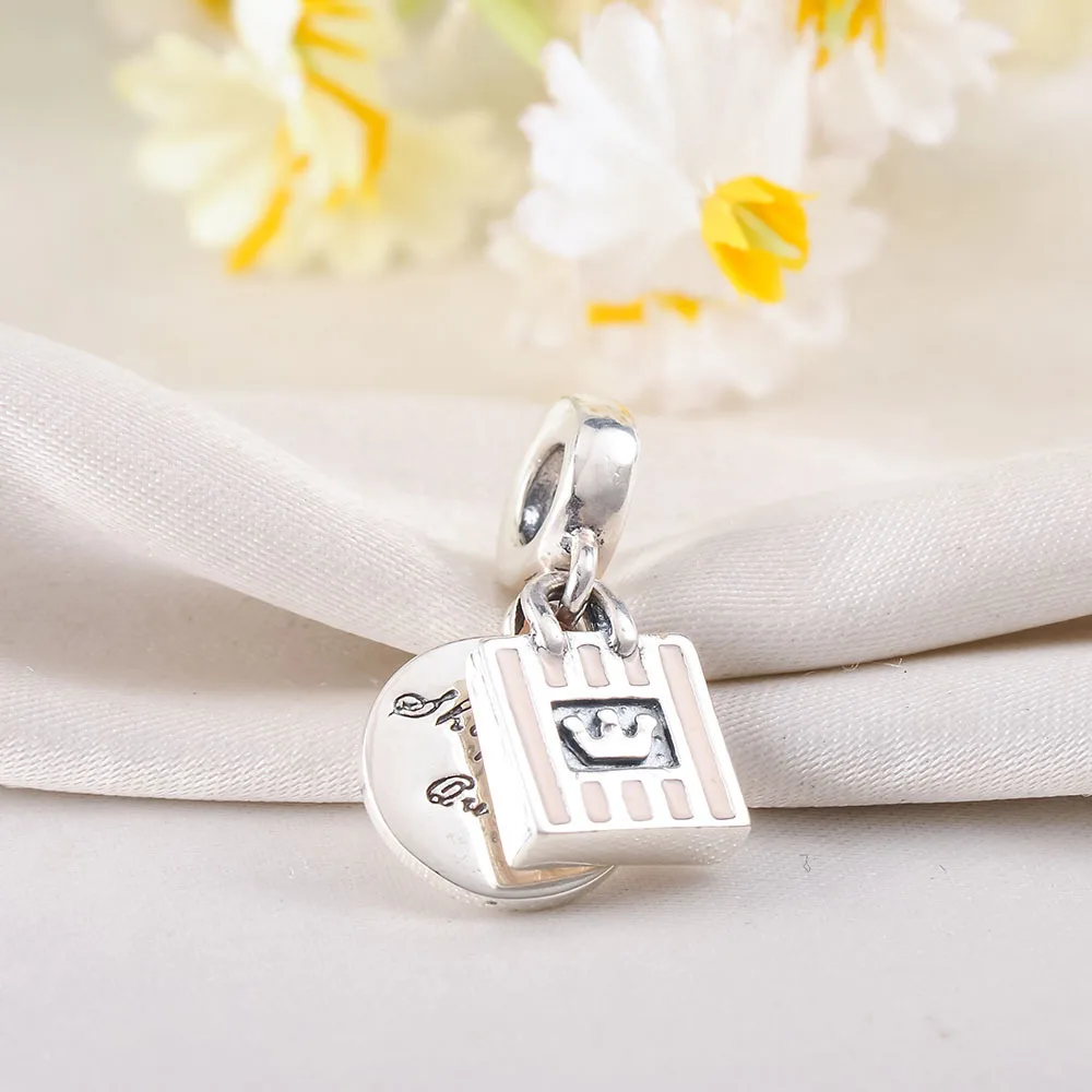 Devolove 925 стерлингового серебра королева шоппинга сумка кулон Бусины fit Pandora