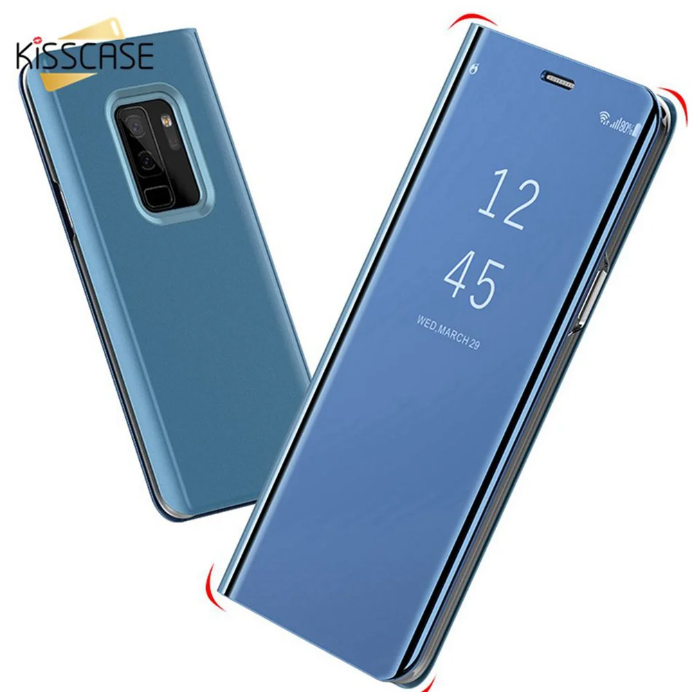 KISSCASE Mirror Holder Phone Case For Samsung Galaxy S9 j5 2017 j7 J6 J8 2018 Cover A8 A7 Stander | Мобильные телефоны и