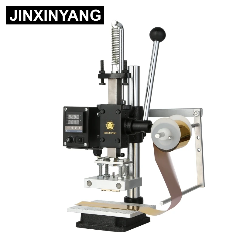 JINXINYANG Hot Foil Stamping Machine Leather Wood Paper Branding Logo Marking Press Machine Leather Embossing Machine