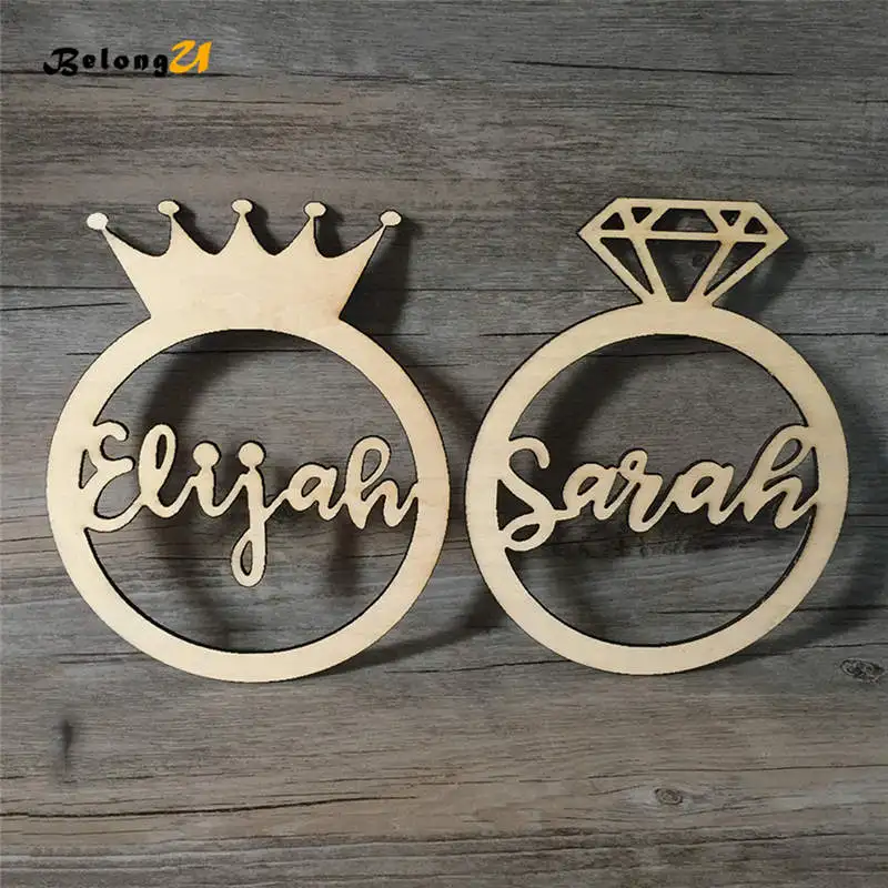 Custom Names Personalized Wedding Hanging Signs PhotoBooth Props Wood Decoration for Chair Sign Hoop Photo Booth Decor | Дом и сад
