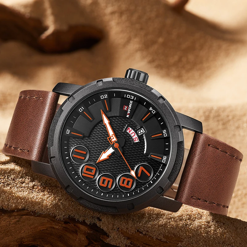 Оригинальные мужские модные часы NAVIFORCE Роскошные Топ Брендовые спортивные